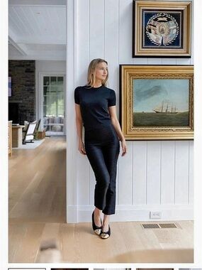 Julia Amory Jackie Pant in Black Silk Duponi XS